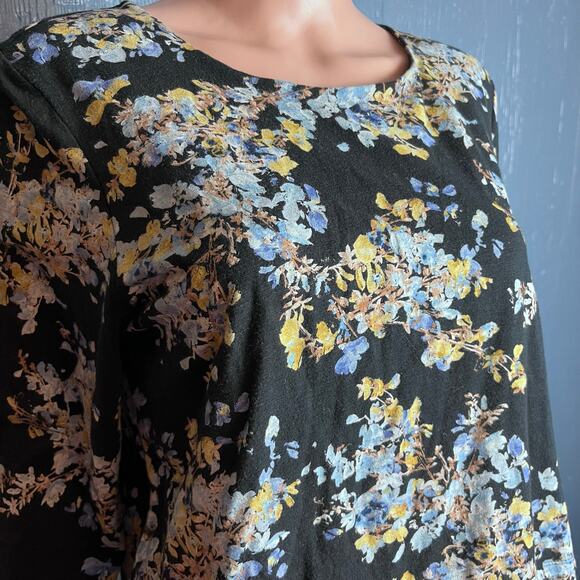 J. Jill Floral Tunic Medium Lagenlook Two Layer Preppy Mature Comfy Work Casual - Picture 2 of 7